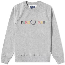 Fred Perry Embroidered Logo Crew Sweat Grey Marl