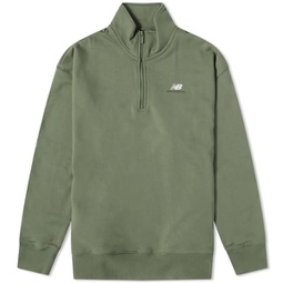 New Balance Athletics Remastered French Terry Quarter Zip Deep Olive Green