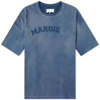 Maison Margiela Distressed College Logo T-Shirt Blue