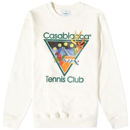 Casablanca Tennis Club Icon Crew Sweat Off-White