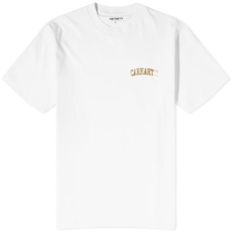 Carhartt WIP University Script T-Shirt White & Gold