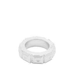 The Ouze Square-Cut Hallmark Ring Silver