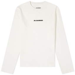 Jil Sander Plus Long Sleeve Logo Active T-Shirt Porcelain