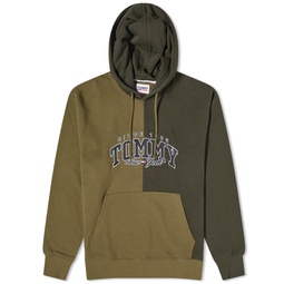 Tommy Jeans Two Tone Popover Hoodie Green