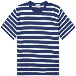 John Smedley Allan Stripe T-Shirt French Navy & White
