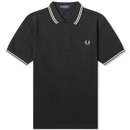 Fred Perry Twin Tipped Polo Black, Snow & Warm Grey