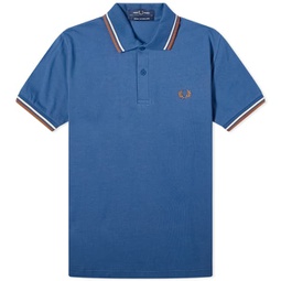 Fred Perry Twin Tipped Polo Blue, Ecru & Caramel