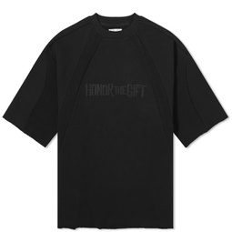 Honor the Gift Terry Panel Short Sleeve Sweater Black