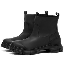 GANNI Recycled Rubber Ankle Boot Black