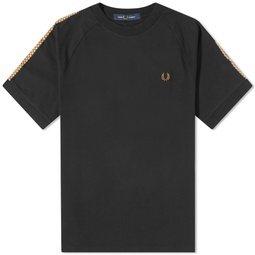 Fred Perry Chequerboard Tape T-Shirt Black