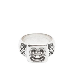 Maple Smiley Signet Ring Silver