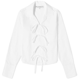 JW Anderson Bow Tie Cropped Shirt White