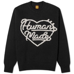 Human Made Knitted Heart Crew Neck Jumper Black