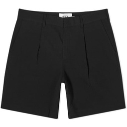 Wax London Linton Pleat Seersucker Shorts Black