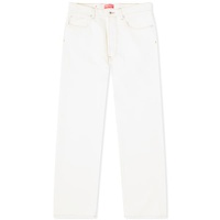 Kenzo Straight Fit Jeans Stone Bleached White Denim