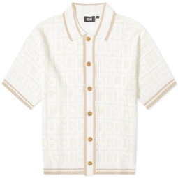 GCDS Short Sleeve Monogram Knit Shirt Off White