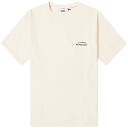 GCDS Embroidered Logo T-Shirt Off White