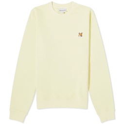 Maison Kitsune Fox Head Patch Regular Sweatshirt Chalk Yellow