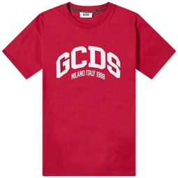 GCDS College Logo T-Shirt Bordeaux