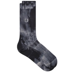 Fred Perry Tie Dye Graphic Sock Black