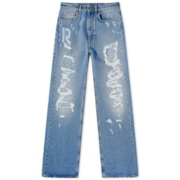 Paco Rabanne Ripped Baggy Jeans Denim Blue