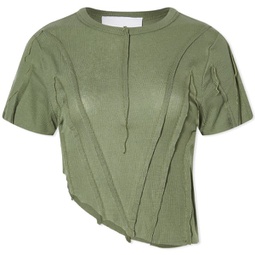 Sami Miro Vintage Asymmetric Short Sleeve T-Shirt Army Green