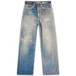 Our Legacy Wide Leg Distressed Jeans Blue