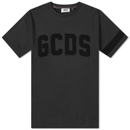 GCDS Logo Velvet T-Shirt Nero