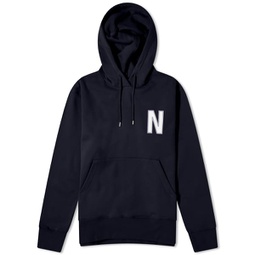 Norse Projects Arne Relaxed N Logo Hoodie Dark Navy