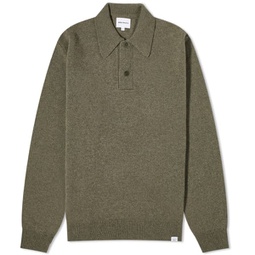 Norse Projects Marco Merino Lambswool Polo Ivy Green