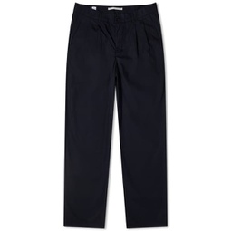 Norse Projects Benn Relaxed Typewriter Pleated Trousers Dark Navy
