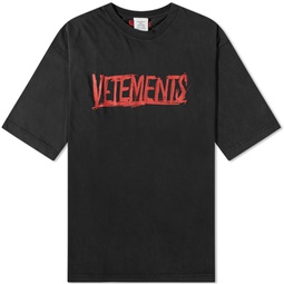 VETEMENTS World Tour Logo T-Shirt Washed Black
