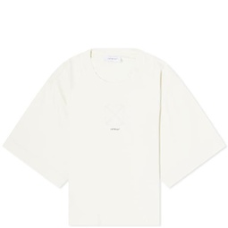 Off-White Small Arrow Pearls Logo Crop T-Shirt Beige