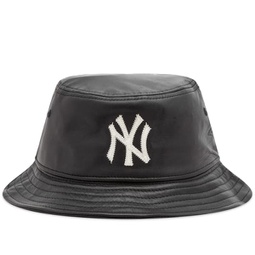 NEW ERA New York Yankees Leather Bucket Hat Black