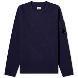 C.P. Company Lens Lambswool Crew Knit Total Eclipse