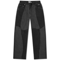 Dime Blocked Relaxed Denim Pant Washed Black
