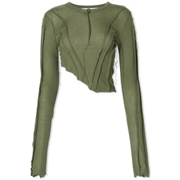Sami Miro Vintage Asymmetric Long Sleeve T-Shirt Army Green