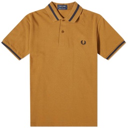 Fred Perry Single Tipped Polo Dark Caramel & Navy