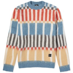 The Trilogy Tapes TTT Check Grid Mohair Crew Knit Multi
