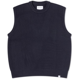 Norse Projects Manfred Wool Cotton Ribbet Vest Dark Navy