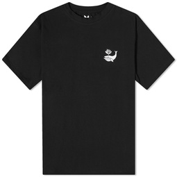 Magenta Whale Plant T-Shirt Black
