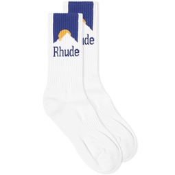 Rhude Mountain Logo Sock White