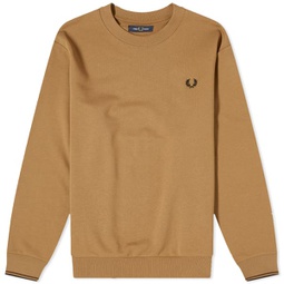 Fred Perry Crew Neck Sweatshirt Shaded Stone & Burnt Tobacco
