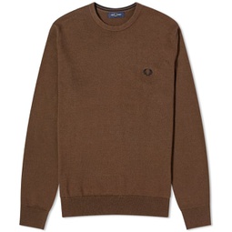 Fred Perry Crew Neck Jumper Burnt Tobacco
