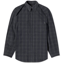 Balenciaga Detachable Flannel Shirt Grey & Khaki Overdyed