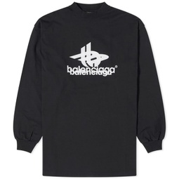 Balenciaga Long Sleeve Logo T-Shirt Black & White