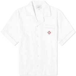 Casablanca Monogram Towelling Short Sleeve Shirt White
