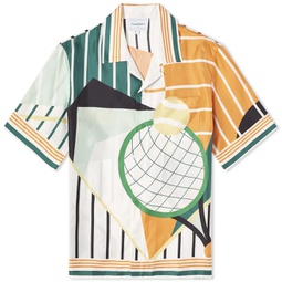 Casablanca Court Abstrait Short Sleeve Silk Shirt Multi