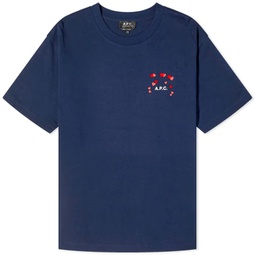 A.P.C. Valentines Logo T-Shirt Blue