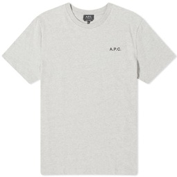 A.P.C. Wave Back Print T-Shirt Heather Grey